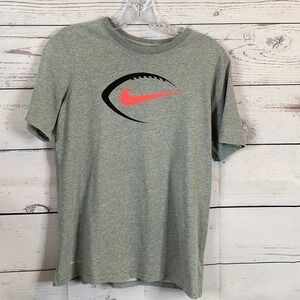 Nike Tee Shirt Youth Girls XL Gray Football Dri Fit Basic Crew Pull Over
